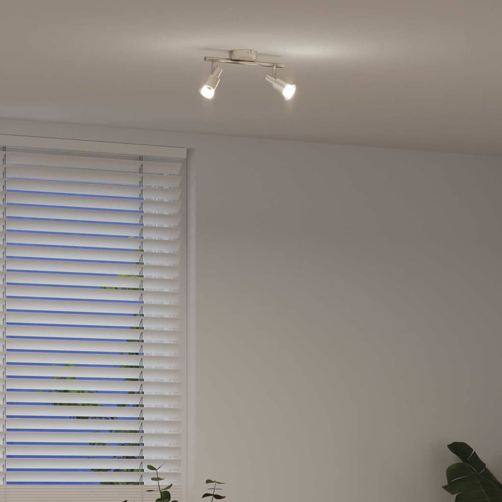 Ceiling Spotlight with Adjustable Spotlights Nickel Finish 25.5 x 8 x 11 cm Steel