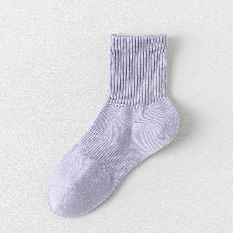 Женские летние однотонные хлопковые носки-трубы против пиллинга, бесшовные, головные носки