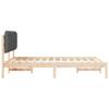 Bed Frame with Padded Headboard Dark Grey 140 x 200 cm