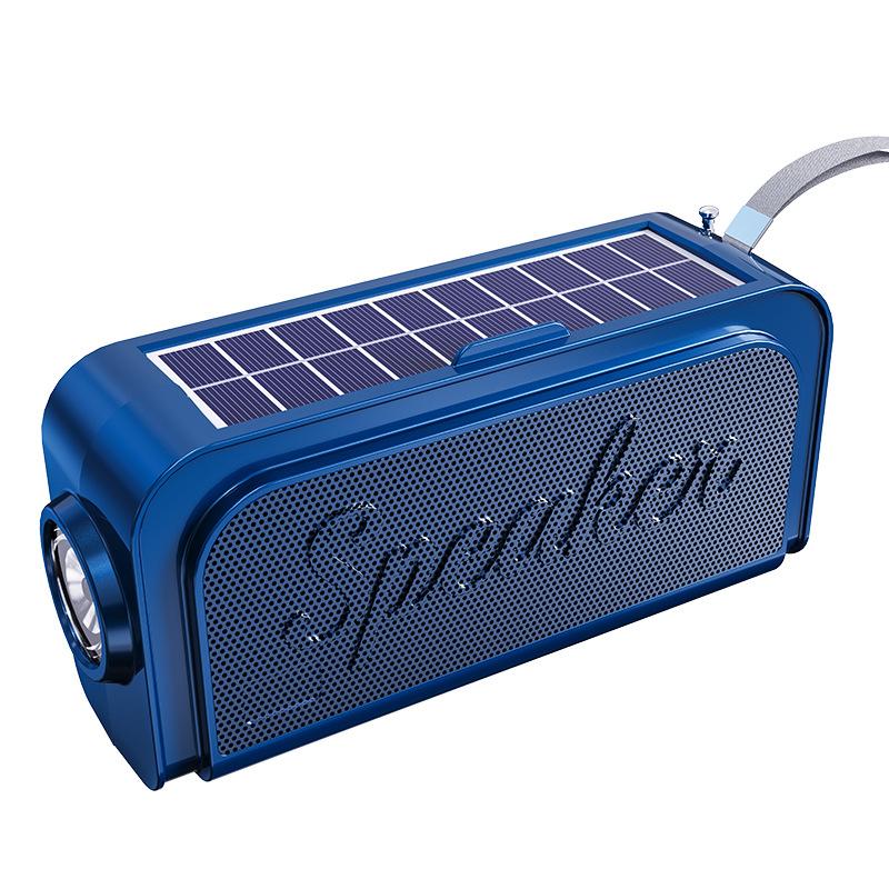 Portable FM Radio Solar Emergency Charging Radios Receiver Wireless Bluetooth Speaker with Flashlight Support TF Card U Disk
