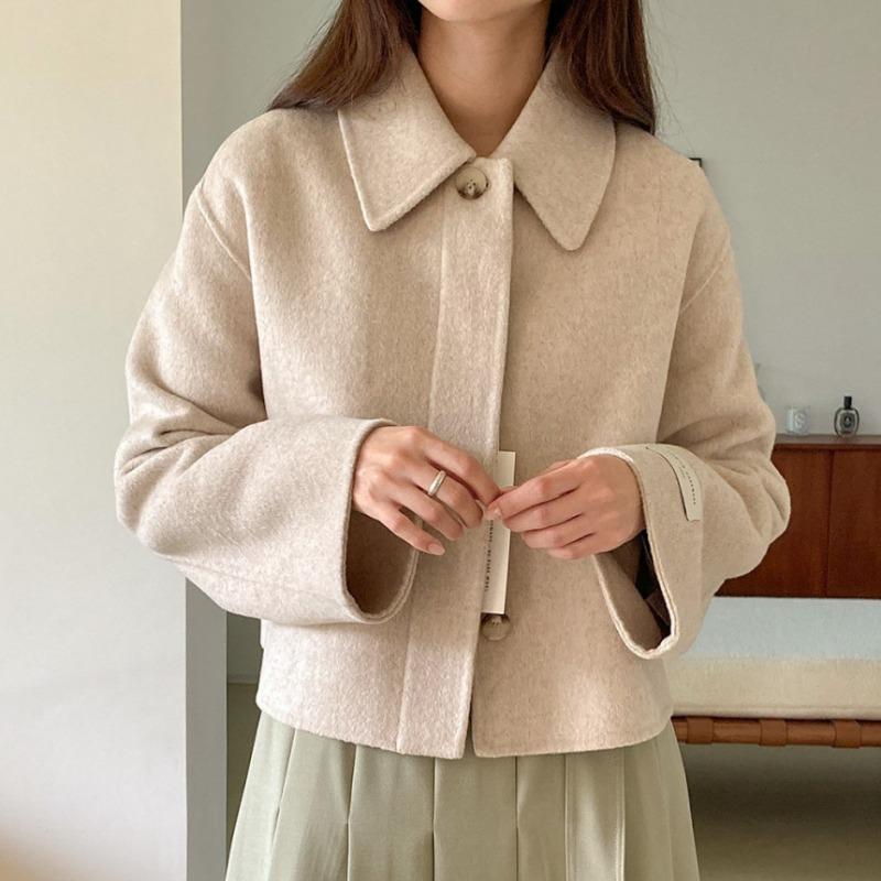 Winter New Lapel Single-breasted Short Woolen Coat