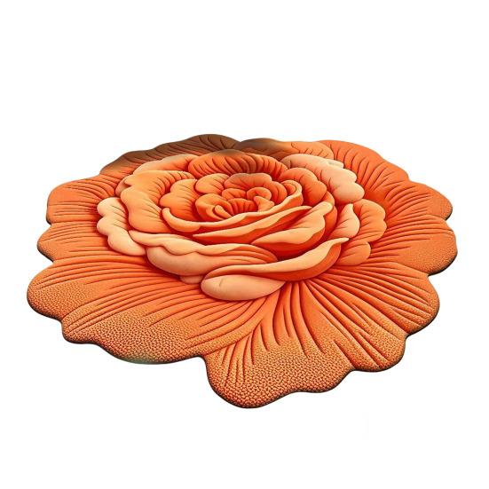 Floor Mat 3D Floral Design Non-Slip Dot-Embossed Backing Quick-Drying Plush Carpet Soft Comfort Bath Rug Home Decor