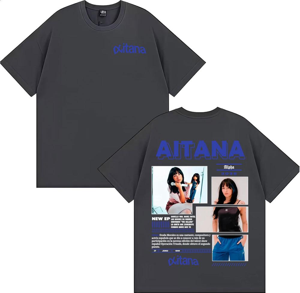 Aitana Cuarto Azul World Tour 2026 Graphic Tshirts Men Women Clothing Fashion Aesthetic Tshirt High Quality Oversized T Shirts