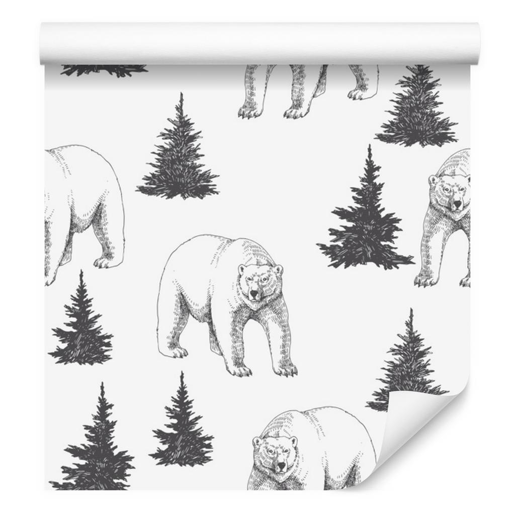 Bears and Spruces Wallpaper for Living Room and Bedroom 50x1000