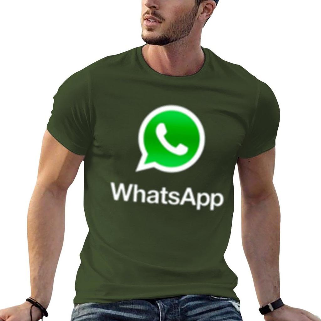 WhatsApp Футболка на заказ Эстетичная одежда рубашки футболки с принтом мужская футболка с принтом