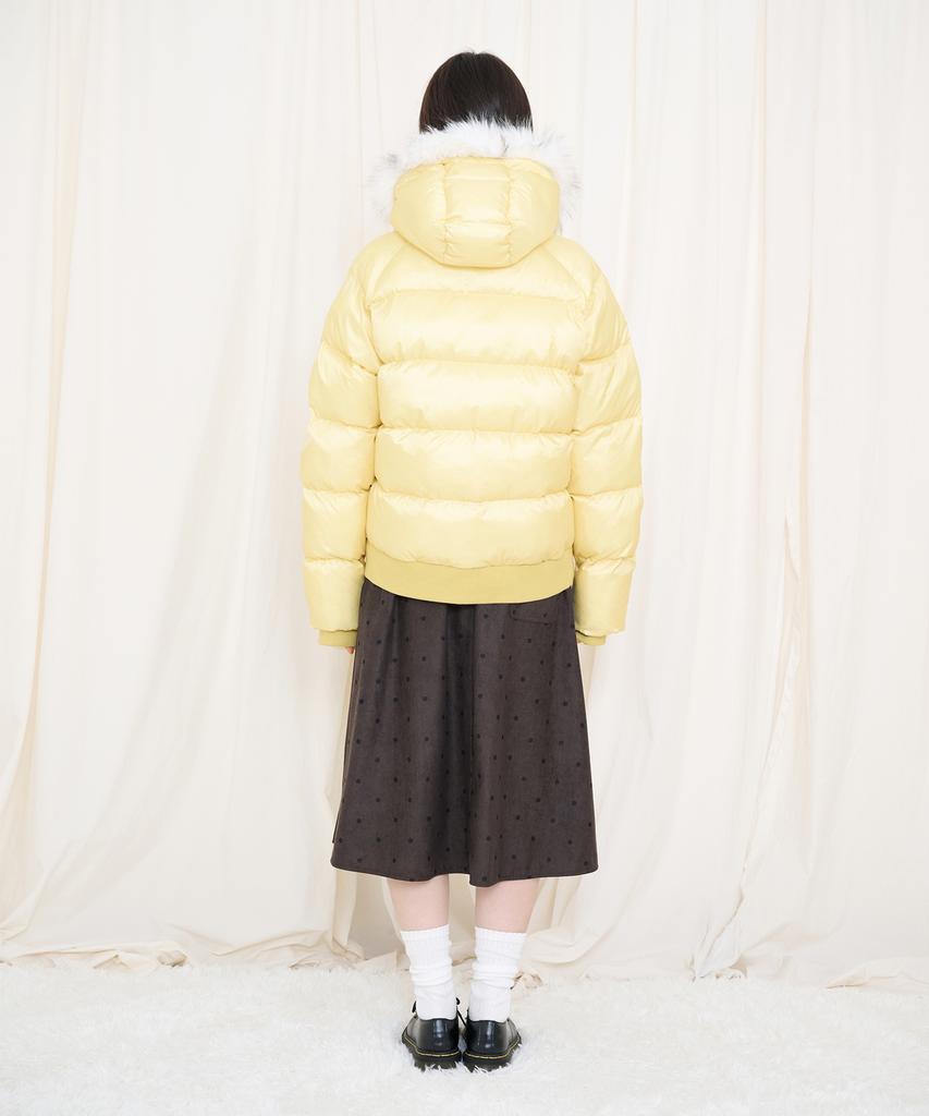 VIDEO JOCKEY Light Shell Fur Padded Jacket [Butter]
