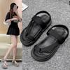 Foreign Trade Platform Sandals Women's Summer New Mid-toe Casual Versatile Sandals Cover Toe Fashion Roman Sports Sandals