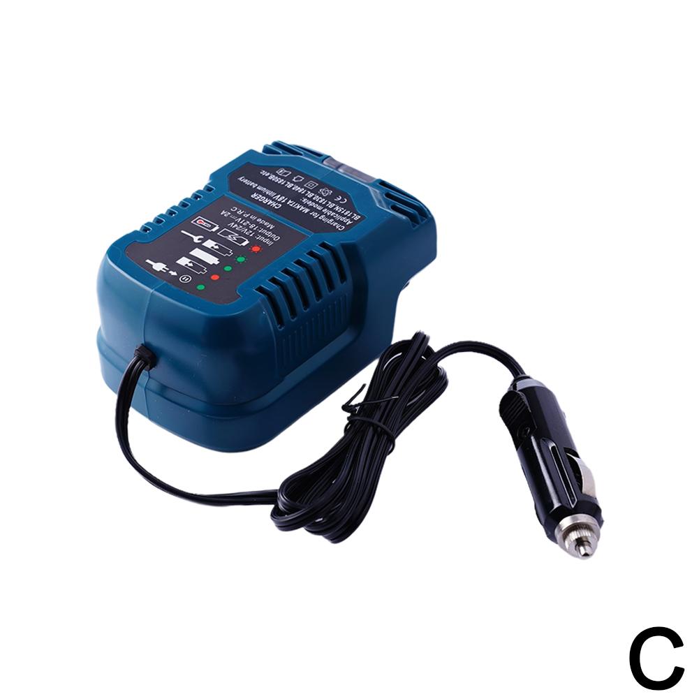Мини-зарядное устройство для автомобиля для литиевых аккумуляторов Makita/Dewalt/Milwaukee/Bosch 18 В, штекер прикуривателя, портативное зарядное устройство для использования в автомобиле