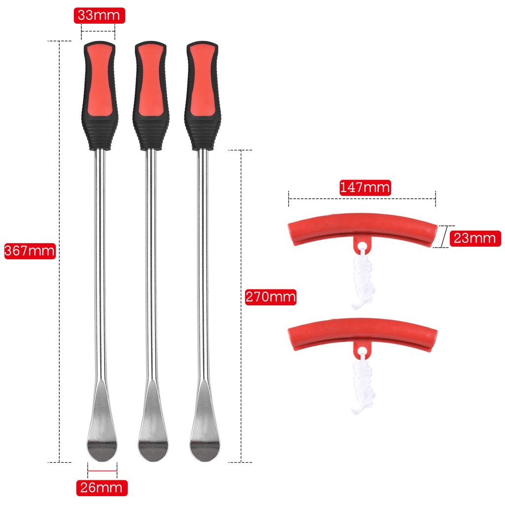Tire Lever Set Bike Motorcycle Tire Spoon Tyre Changing Tool Tire Removal Repair Tools with Rim Protectors Valve Cores