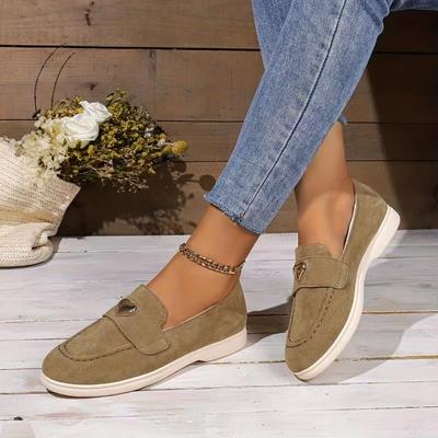 Женские туфли на плоской подошве большого размера, замшевые туфли с круглым носком и низким верхом, туфли-лоферы на одну ногу