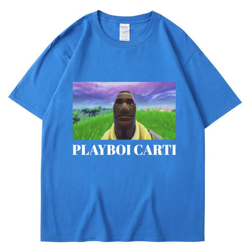 Rapper Playboi Carti Funny Meme Print TShirt Unisex Women Oversized T Shirts Hip Hop Rap Style Cotton Casual TShirts Streetwear