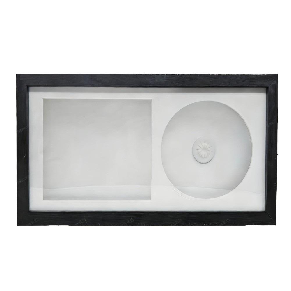 Wood CD Display Stand Black Frame CD Organizer Rack Creative CD Display Frame Desktop Decor