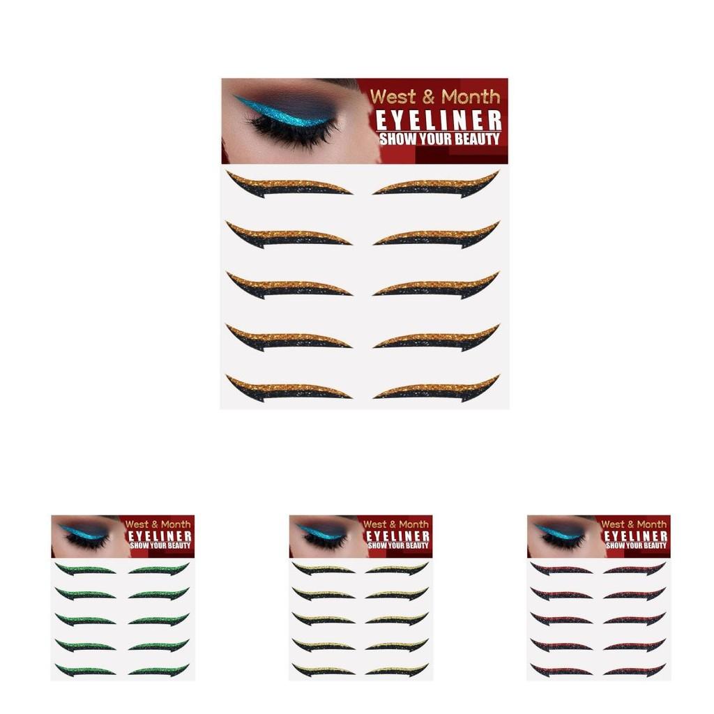 West Month Self Adhesive Eye Shadow Stickers Five Pair Set For Stunning Party Makeup