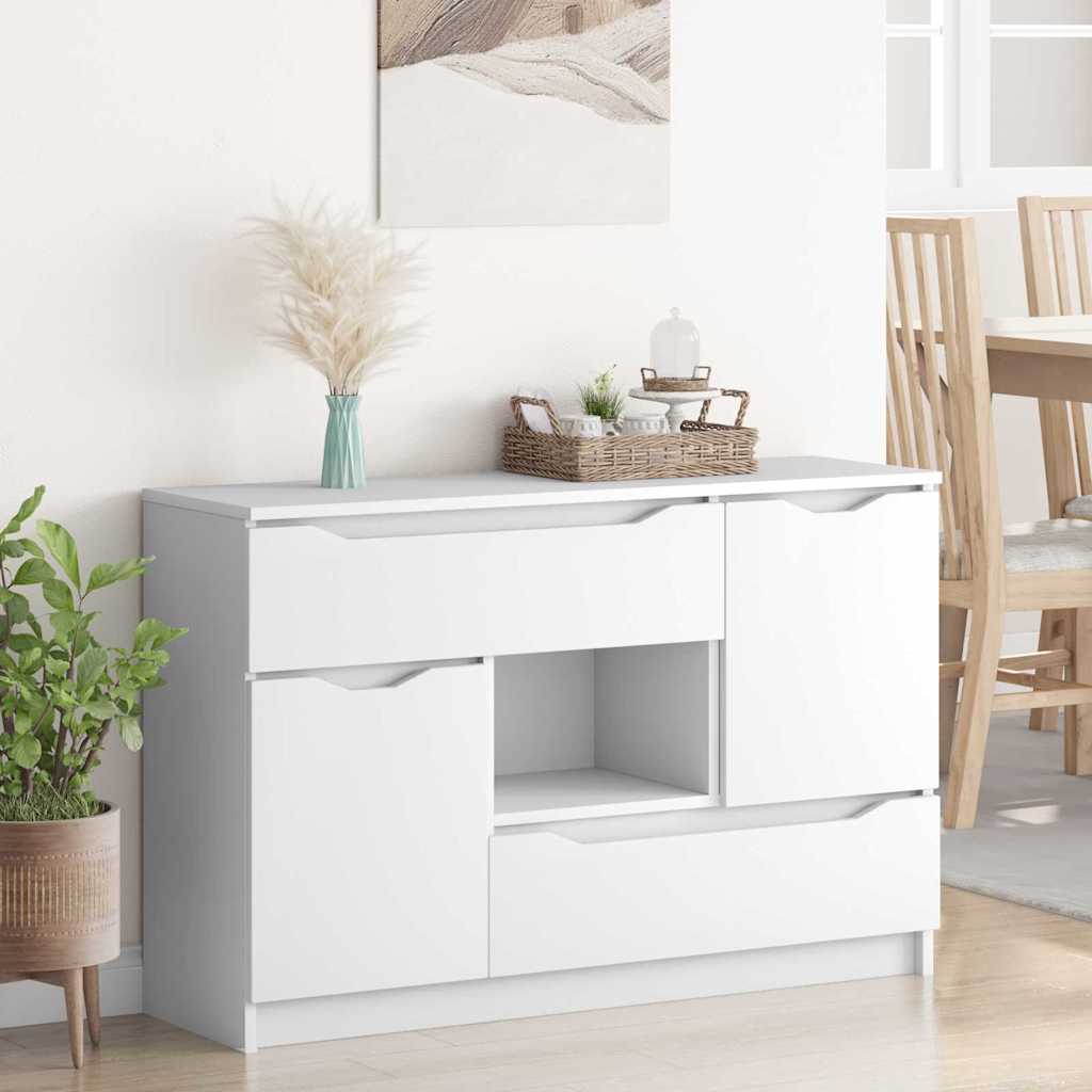 Белый комод с ящиками 100 x 30 x 65,6 см Древесно-стружечная плита