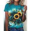 Vibrant Butterfly Print Crew Neck T-Shirt Soft Slight Stretch Polyester Regular Fit Short Sleeve Spring & Summer Womens Casual Clothing