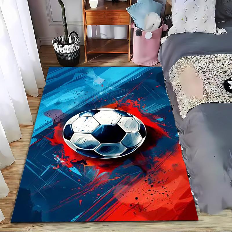 Colorful Soccer Ball Design Rug for Bedroom or Living Room Decor Suitable for use as an anti-slip for living room bedroom sofas