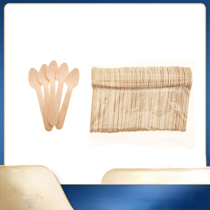 100 шт. одноразовая деревянная ложка мини-мороженое вечеринка столовые приборы кухонная безопасная новая деревянная вестерн десертная ложка свадьба крошечная