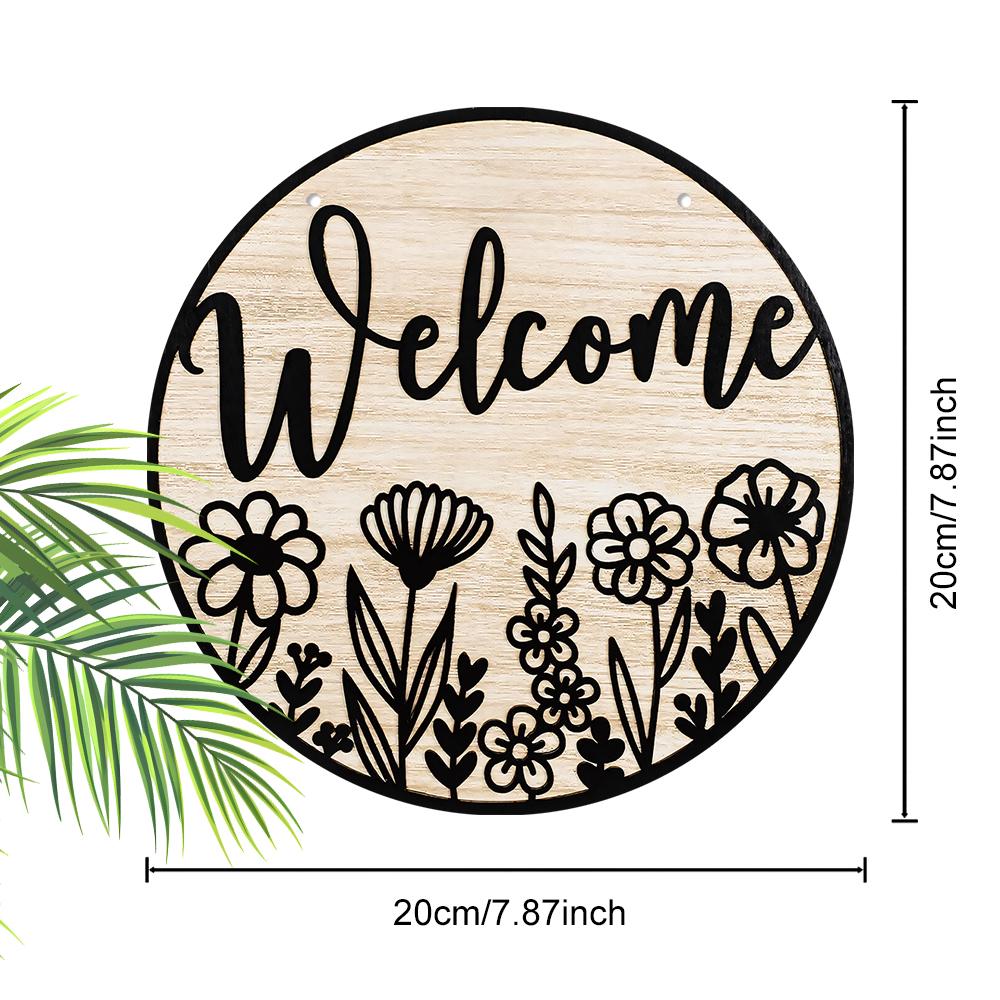 Wooden Hanging Decorative Sign, Welcome Signs, Indoor or Garden Decorations, 2D Flat Pendants, Housewarming Gifts for Friends