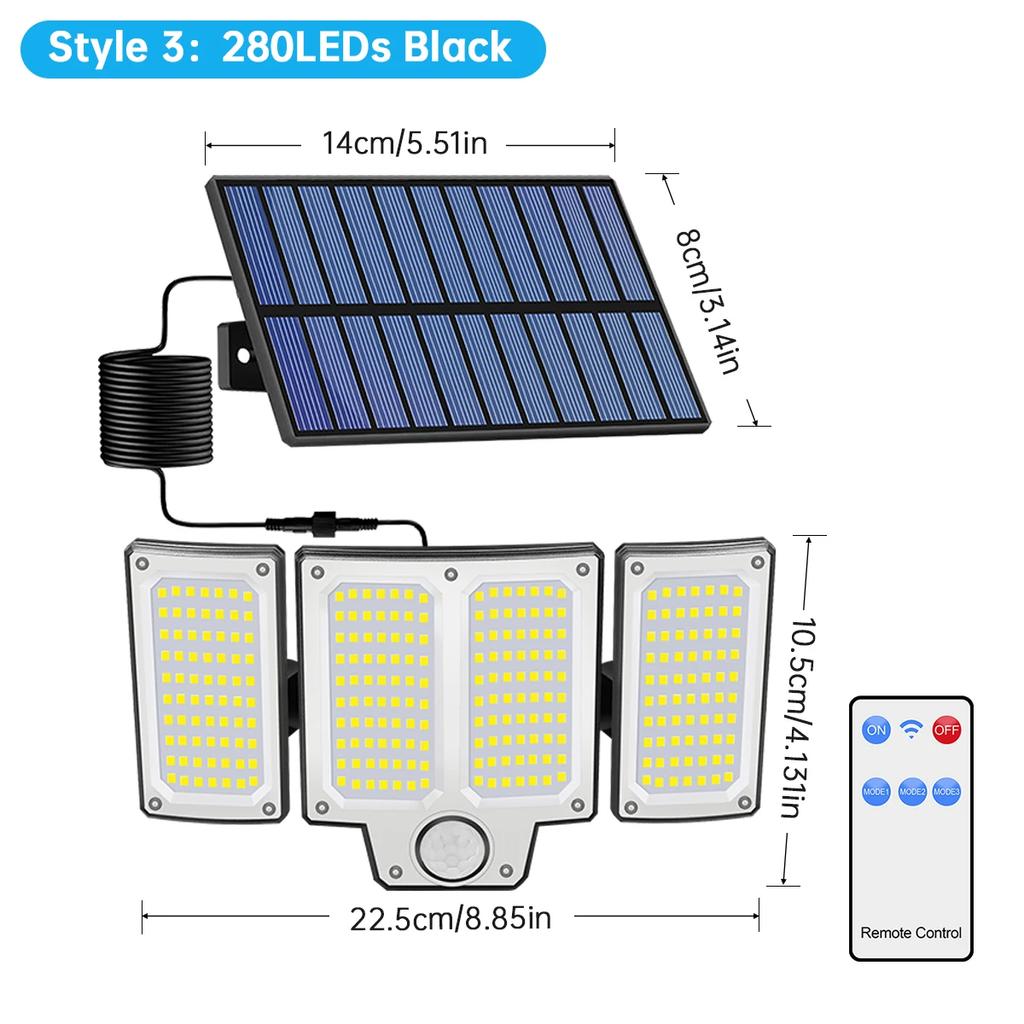 Уличные солнечные светильники с датчиком движения, прожекторы, водонепроницаемые, супер яркие, солнечные лампы для ворот, сарая, патио, амбара, сада, гаража