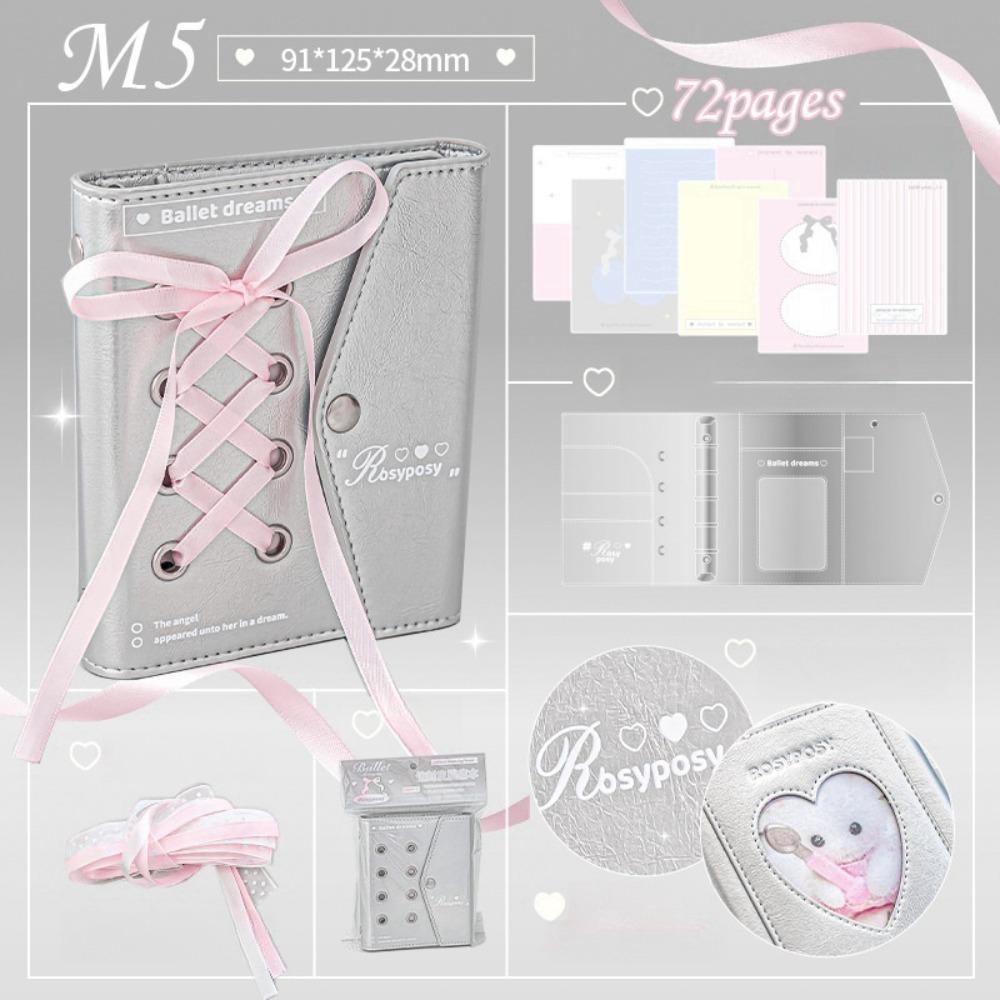 ПУ Кожа Балеткор Книга Сердце Лента Блокнот Записная бумага Бант Карманная книга Учеба