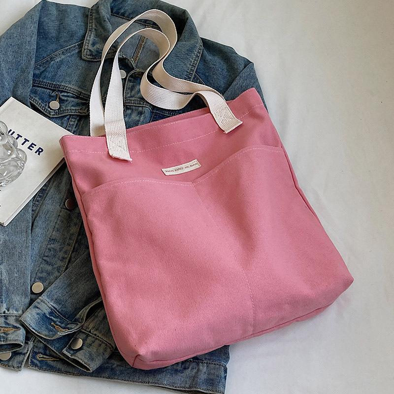 Холщовая сумка Большая вместимость утолщенная сумка через плечо простая женская сумка для поездок на работу классная сумка для книг А4 тканевая сумка