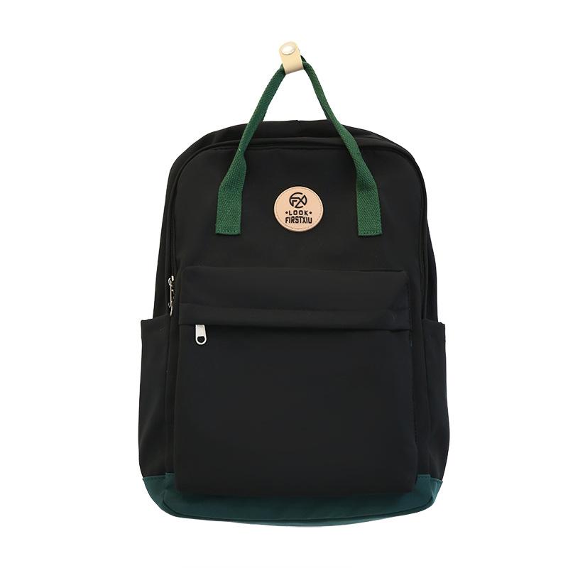 Schoolbag1011 Contrasting Color Backpack Japanese Simple Versatile Handbag Middle School Student Backpack Wholesale Campus Style