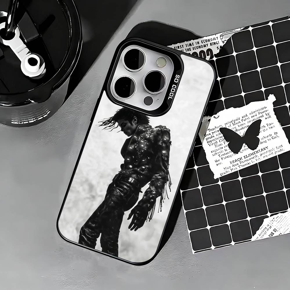 M-Michael Jackson Чехол для телефона для iPhone 17,16,15,14,13,12,11 Plus,Pro Max,XS,Цветной серебристый чехол для телефона