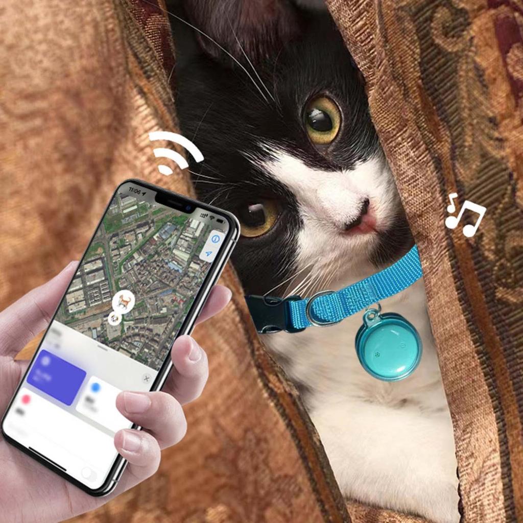 GPS Cat Collar - Waterproof Pet Location Tag For IOS Android, Smart Real-Time Tracking With Safety Elastic Buckle, Lightweight