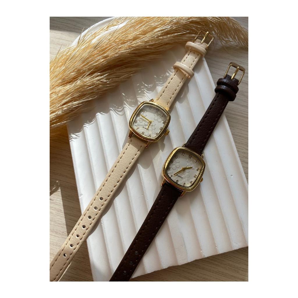 Винтажные женские наручные часы Bs Stilll с кварцевым кожаным ремешком в стиле ретро, ​​1 шт.