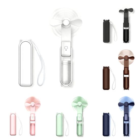 Мини-портативный вентилятор, складной, перезаряжаемый, ручной, с 3 скоростями, малошумный, с ремешком, забавный летний подарок для путешествий, офиса, улицы