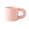 Fat Round Handgrip Pink Coffee Mug Ceramic Cute Fat Handle Cup Creative Novelty Cups  Office