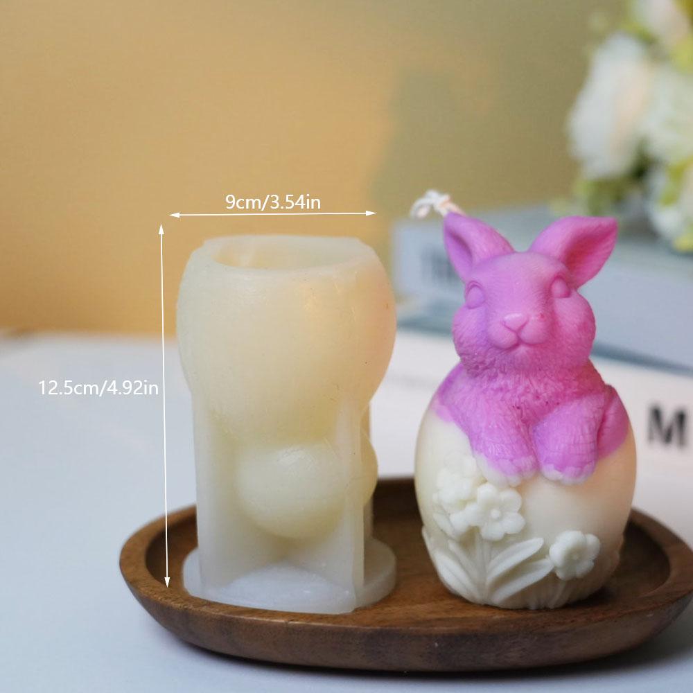 Яйцо Кролик Свеча Молде Пасхальный Кролик Гипсовая Смола DIY Инструмент Рельеф Цветок Силиконовая Форма Для Изготовления Свечей Форма Ароматическая Свеча Домашний Декор Подарки