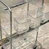 Transparent Rolling Cart Storage Shelfs Multilayer Multifunctional Simple and Modern Trolley Mobile Shelf Multi-Layers Storage