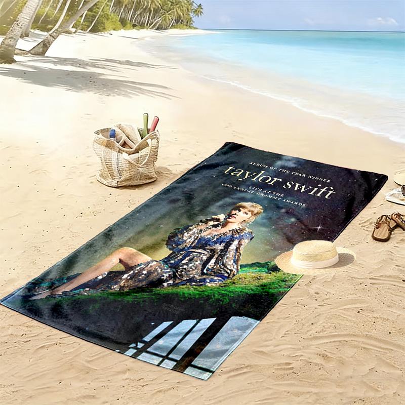 Swift Singer Print Beach Towel, Large Soft Quick Dry Towel for Beach Camping Swimming