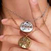 Stainless Steel Guardian Pendant Necklace Irregular Circular Pendant Necklace  For Grandma