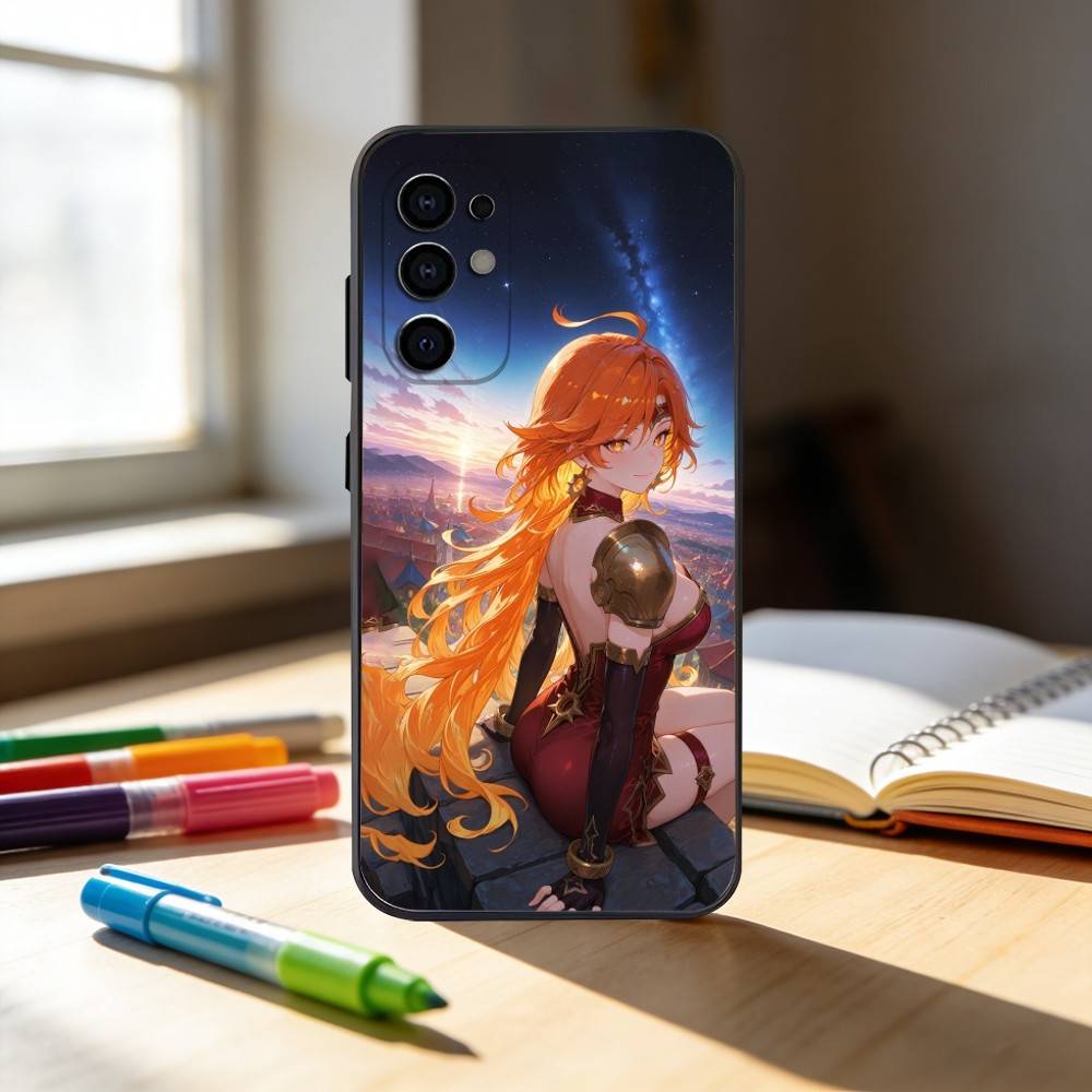 КРУТЫЙ Чехол для телефона Marveka Genshin Impact для Samsung S25,S24,S21,S22,S23,S30,Ultra,S20,Plus,Fe,Note,10,9,5G Черный Чехол