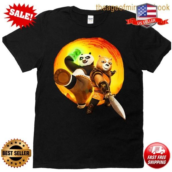 Animal Fu Warrior Bear Cartoon Kung Funny T-shirt Panda Cartoon T-shirt S-5XL