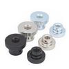 GB806 Knurled Hand-Tightened Double-Layer Nut, Black Zinc Galvanized Nickel-Plated.