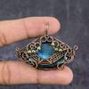 Labradorite Handmade Copper Wire Wrap Jewelry Pendant 1.77" H6k12