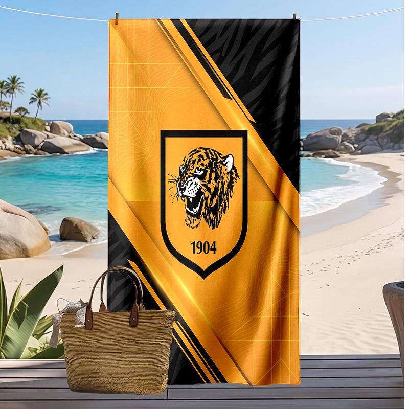 Полотенце для пляжа с принтом Hull FC Мягкое Портативное Быстросохнущее?Сухое полотенце для бассейна, летнего отпуска, активного отдыха на природе