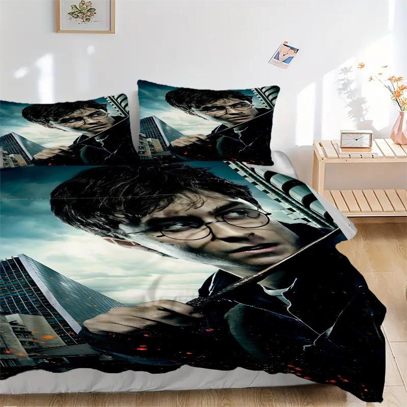 3pcs Harry Potter Duvet Cover Set, 1 Duvet Cover + 2 Pillowcases (No Insert), High-Definition Print for All Seasons,Durable yy251103037