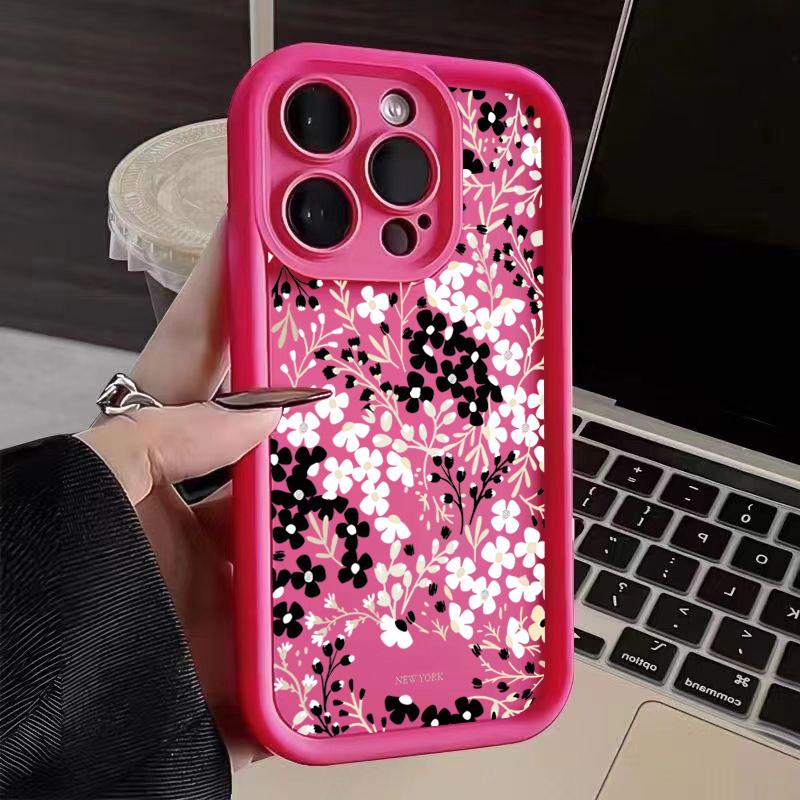 Черно-белые цветы Чехол для телефона Для iPhone 17 Pro Max 16E 15 Pro 14 13 12 11 Mini AIR XS XR XS 8Plus Мягкий силиконовый чехол