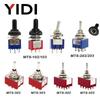Мини-тумблер 6A 125VAC, 6 мм, MTS 102 103 202 203 302 303 402 403, Вкл/Выкл, SPDT, DPDT, Вкл/Выкл/Вкл, 3PDT, с водозащитным колпачком