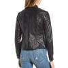 LeatherSplenor Solid Black Basic Biker Style Женская куртка из натуральной кожи