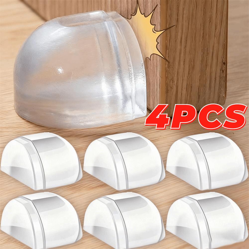 4Pcs Protector Transparent Door Stopper Anti-Collision Floor Mounted Door Holder Self Adhesive Door Buffer Furniture Protection