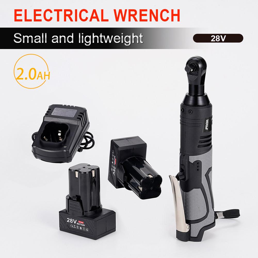 Cordless Electric Impact Wrench Screwdriver 3/8 Right Angle Electric Ratchet Wrench Portable Power Tool Set