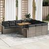 VidaXL Garden Lounge Set 11 Pcs with Grey Cushions Wicker, Outdoor Sofa Set, Garden Furniture 3327091
