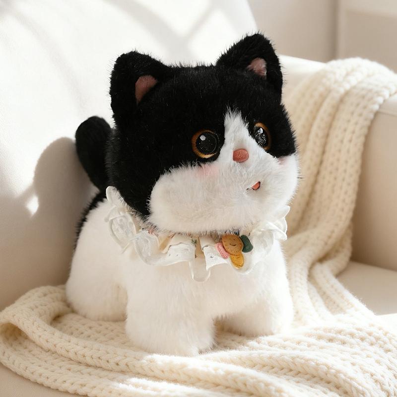Cute Soft Cat Plush Doll Funny Cartoon Muppet Cat Orange White Black Cat Animal Stuffed Toy Home Decor Girls Gift