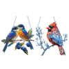 Hummingbird Stained Sun-catcher Wall Acrylic Panel Window Home Room Decor Colorful Bird Plaque Hanging Pendant Garden Ornament