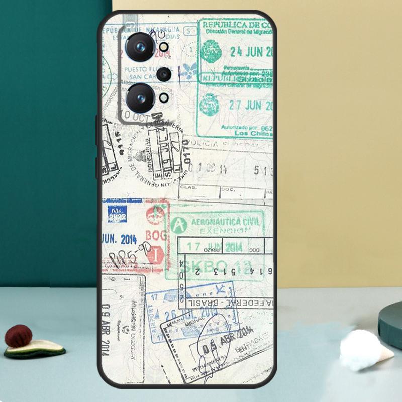 Ретро Открытка Штампы Паспорта Для Realme GT 7 Pro GT 5 6 6T C67 C61 C55 C53 C51 C21Y C25S C75 10 11 12 13 14 Pro Plus Чехол